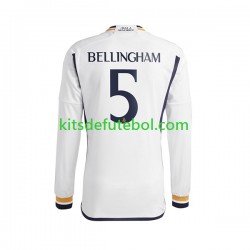 Camisola Real Madrid Jude Bellingham 5 Homem Equipamento principal 2023-2024 Mangas Compridas