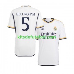 Camisola Real Madrid Jude Bellingham 5 Homem Equipamento principal 2023-2024 Mangas Curtas
