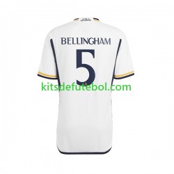 Camisola Real Madrid Jude Bellingham 5 Homem Equipamento principal 2023-2024 Mangas Curtas