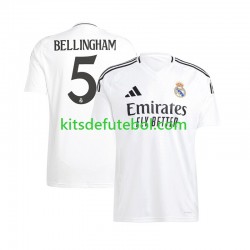 Camisola Real Madrid Jude Bellingham 5 Homem Equipamento principal 2024-2025 Mangas Curtas