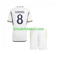 Camisola Real Madrid Kroos 8 Criança Equipamento principal 2023-2024 Mangas Curtas