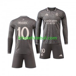Camisola Real Madrid Luka Modric 10 Criança Terceiro equipamento 2024-2025 Mangas Compridas