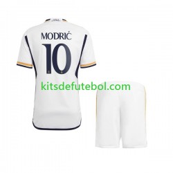 Camisola Real Madrid Modric 10 Criança Equipamento principal 2023-2024 Mangas Curtas