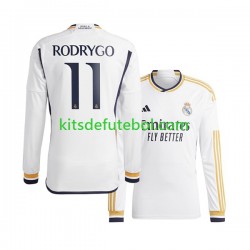 Camisola Real Madrid Rodrygo Goes 11 Homem Equipamento principal 2023-2024 Mangas Compridas