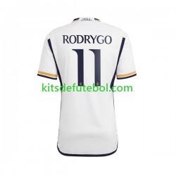 Camisola Real Madrid Rodrygo Goes 11 Homem Equipamento principal 2023-2024 Mangas Curtas