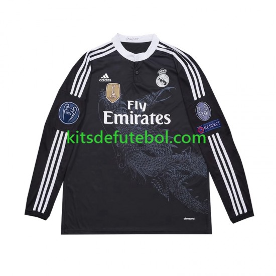 Camisola Retrô Real Madrid Homem Terceiro equipamento 2014 Mangas Compridas