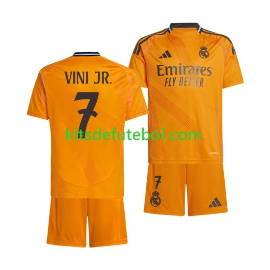 Camisola Real Madrid VINI JR 7 Criança Equipamento alternativo 2024-2025 Mangas Curtas