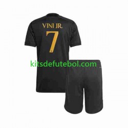 Camisola Real Madrid Vini Jr 7 Criança Terceiro equipamento 2023-2024 Mangas Curtas