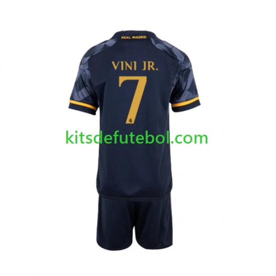 Camisola Real Madrid Vinicius Junior 7 Criança Equipamento alternativo 2023-2024 Mangas Curtas