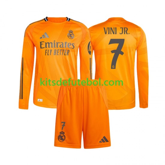 Camisola Real Madrid Vinicius Junior 7 Criança Equipamento alternativo 2024-2025 Mangas Compridas