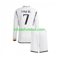 Camisola Real Madrid Vinicius Junior 7 Criança Equipamento principal 2023-2024 Mangas Compridas