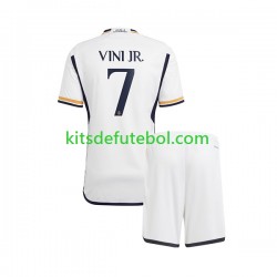 Camisola Real Madrid Vinicius Junior 7 Criança Equipamento principal 2023-2024 Mangas Curtas