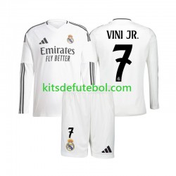 Camisola Real Madrid Vinicius Junior 7 Criança Equipamento principal 2024-2025 Mangas Compridas