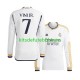Camisola Real Madrid Vinicius Junior 7 Homem Equipamento principal 2023-2024 Mangas Compridas