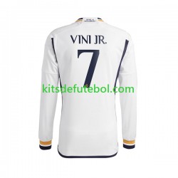 Camisola Real Madrid Vinicius Junior 7 Homem Equipamento principal 2023-2024 Mangas Compridas