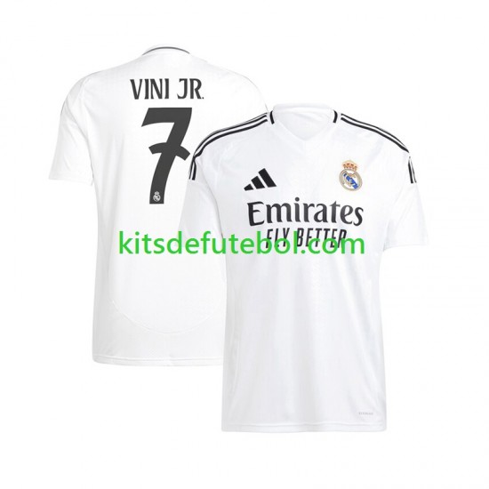 Camisola Real Madrid Vinicius Junior 7 Homem Equipamento principal 2024-2025 Mangas Curtas