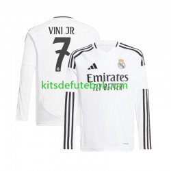 Camisola Real Madrid Branco Vinicius Junior 7 Homem Equipamento principal 2024-2025 Mangas Compridas
