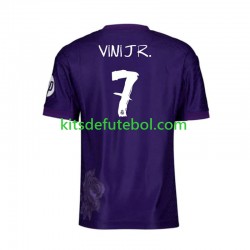 Camisola Real Madrid Púrpura Vinicius Junior 7 Y-3 Homem Quarto equipamento 2023-2024 Mangas Curtas