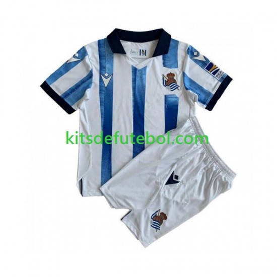 Camisola Real Sociedad Criança Equipamento principal 2023-2024 Mangas Curtas