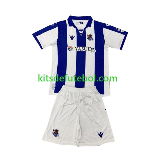 Camisola Real Sociedad Criança Equipamento principal 2024-2025 Mangas Curtas