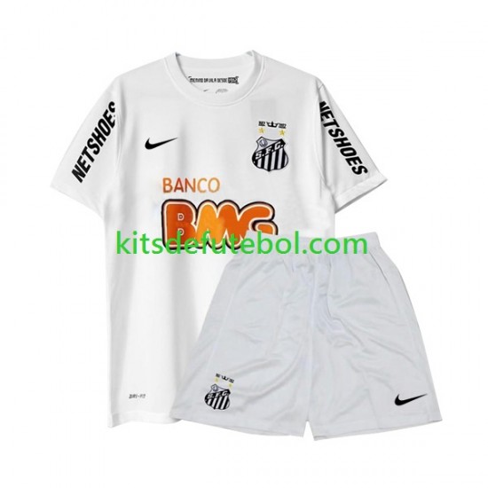 Camisola Retrô Santos - Criança Equipamento principal 2011 2012 Mangas Curtas