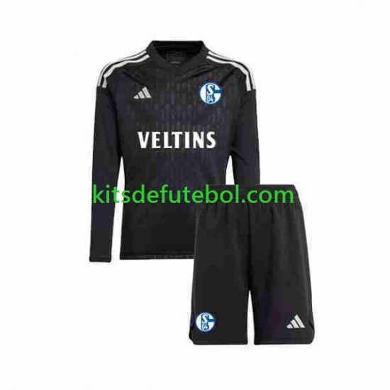 Camisola de Guarda-redes Schalke 04 Criança Equipamento alternativo 2023-2024 Mangas Compridas