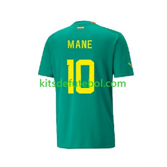 Camisola Seleção da Senegalesa Mane Homem Equipamento alternativo Mundial 2022 Mangas Curtas