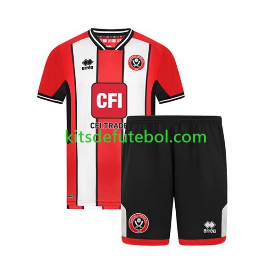 Camisola Sheffield United Criança Equipamento principal 2023-2024 Mangas Curtas