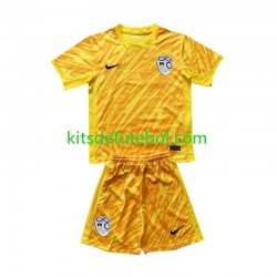 Camisola de Guarda-redes Seleção da Eslovena Amarelo Criança Equipamento principal Europeu 2024 Mangas Curtas