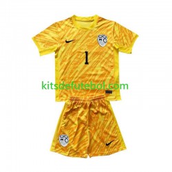 Camisola de Guarda-redes Seleção da Eslovena Amarelo Jan Oblak 1 Criança Equipamento principal Europeu 2024 Mangas Curtas