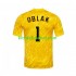 Camisola de Guarda-redes Seleção da Eslovena Amarelo Jan Oblak 1 Homem Equipamento principal Europeu 2024 Mangas Curtas