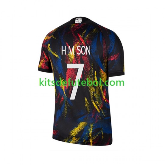 Camisola Seleção da Sul-Coreana Son Heung-min 7 Homem Equipamento alternativo Mundial 2022 Mangas Curtas