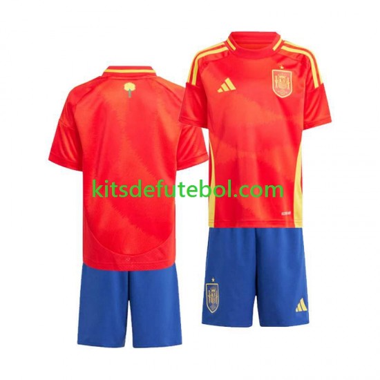 Camisola Seleção da Espanhola Criança Equipamento principal Europeu 2024 Mangas Curtas