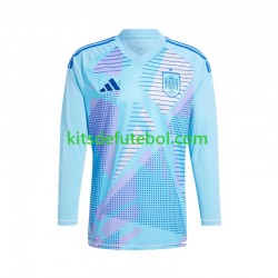 Camisola de Guarda-redes Seleção da Espanhola Azul Homem Equipamento alternativo Europeu 2024 Mangas Compridas