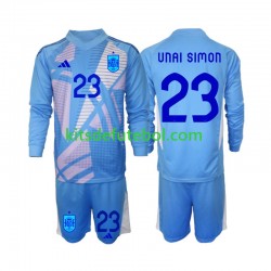 Camisola de Guarda-redes Seleção da Espanhola Unai Simon 23 Criança Equipamento principal Europeu 2024 Mangas Compridas