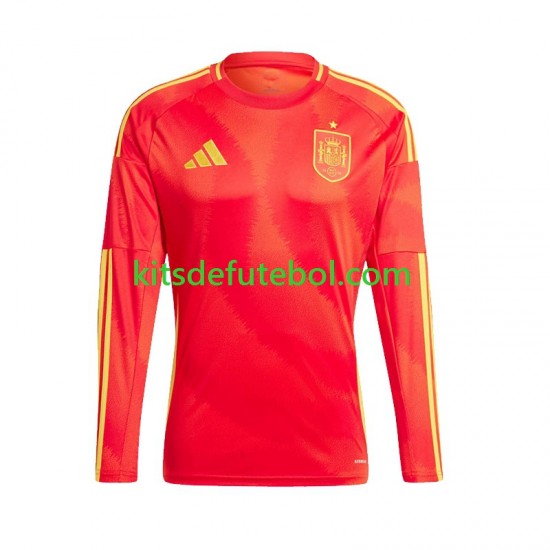 Camisola Seleção da Espanhola Homem Equipamento principal Europeu 2024 Mangas Compridas