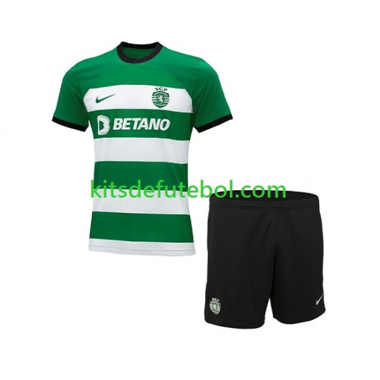 Camisola Sporting CP Criança Equipamento principal 2023-2024 Mangas Curtas