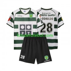 Camisola Retrô Sporting CP Cristiano Ronaldo 28 Criança Equipamento principal 2001 2003 Mangas Curtas