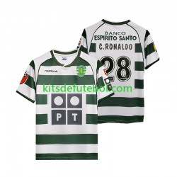 Camisola Retrô Sporting CP Cristiano Ronaldo 28 Homem Equipamento principal 2001 2003 Mangas Curtas