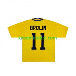 Camisola Retrô Seleção da Sueca Brolin 11 Homem Equipamento principal 1994 Mangas Curtas