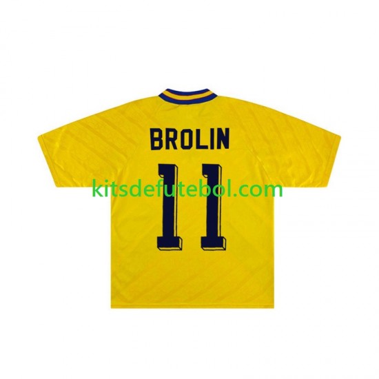 Camisola Retrô Seleção da Sueca Brolin 11 Homem Equipamento principal 1994 Mangas Curtas