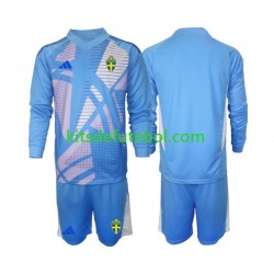 Camisola de Guarda-redes Seleção da Sueca Azul Criança Equipamento alternativo 2024 Mangas Compridas