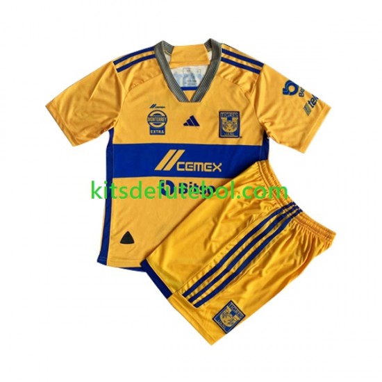 Camisola Tigres UANL Criança Equipamento principal 2023-2024 Mangas Curtas