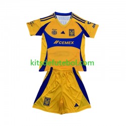 Camisola Tigres UANL Criança Equipamento principal 2024-2025 Mangas Curtas