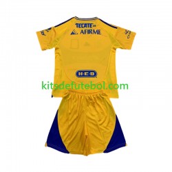 Camisola Tigres UANL Criança Equipamento principal 2024-2025 Mangas Curtas