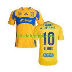 Camisola Tigres UANL Gignac 10 Homem Equipamento principal 2024-2025 Mangas Curtas