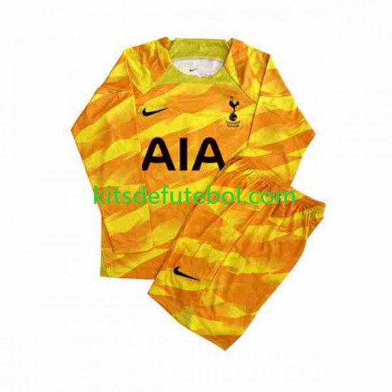 Camisola de Guarda-redes Tottenham Hotspur Laranja Criança Equipamento alternativo 2023-2024 Mangas Compridas