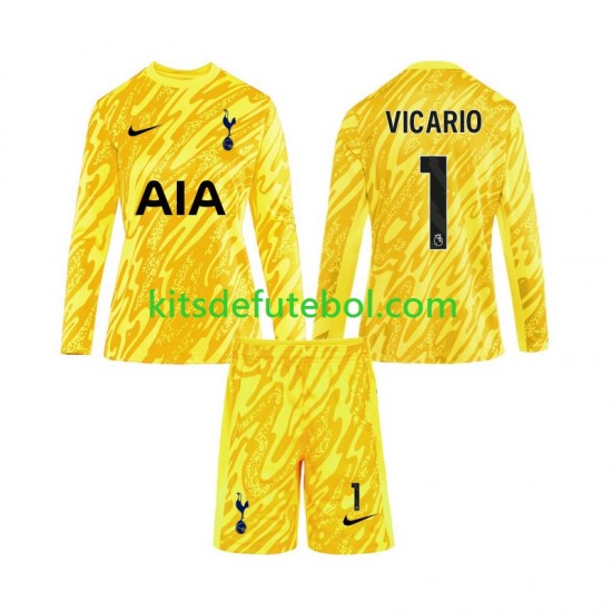 Camisola de Guarda-redes Tottenham Hotspur Vicario 1 Criança Equipamento principal 2024-2025 Mangas Compridas