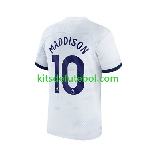 Camisola Tottenham Hotspur James Maddison 10 Homem Equipamento principal 2023-2024 Mangas Curtas