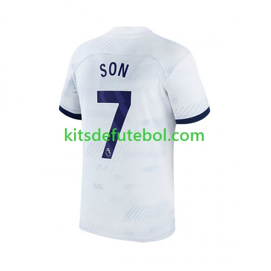 Camisola Tottenham Hotspur Son Heung-min 7 Homem Equipamento principal 2023-2024 Mangas Curtas